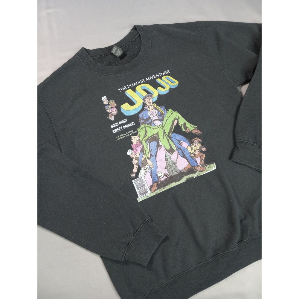 Gildan JoJos Bizarre Adventure Sweatshirt Black Anime Graphic Jotaro Small